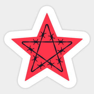 Barbed wire red star Sticker